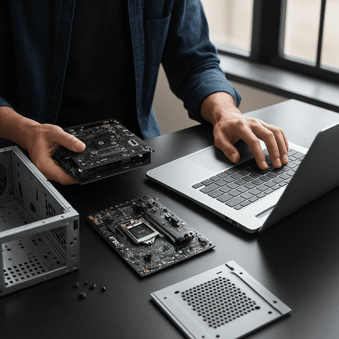 Silver iPhone with cracked screen